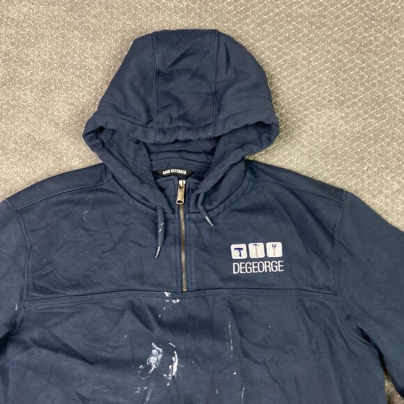 Lot of 2 Carhartt Rain Defender Hoodie Men's Large Blue Black Distressed Paint - Picture 3 of 15